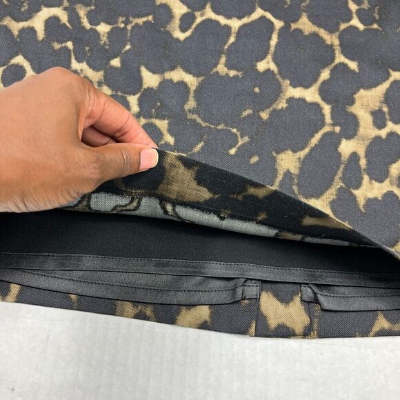 Elie Tahari Wool Blend Pencil Skirt Cheetah Print Knee Length Back Zip Size 6 - Picture 2 of 11